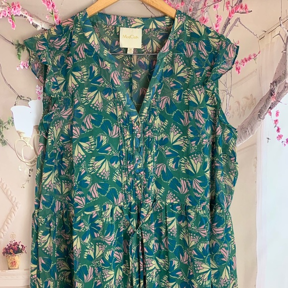 SOLD ModCloth Truly You Floral Green Overlay - Picture 2 of 8